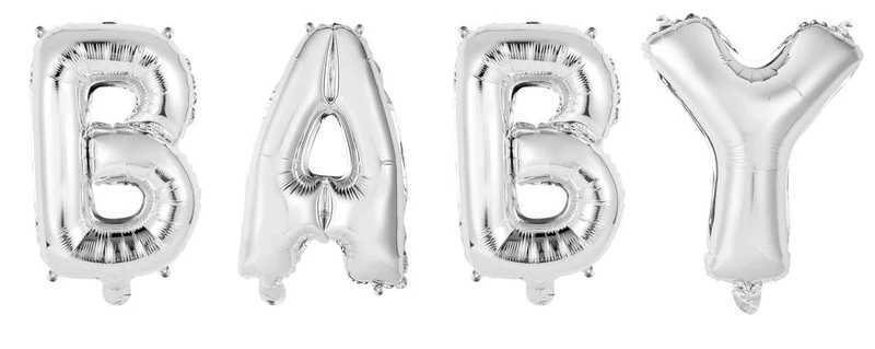 Folie ballon "Baby" zilver 40 cm