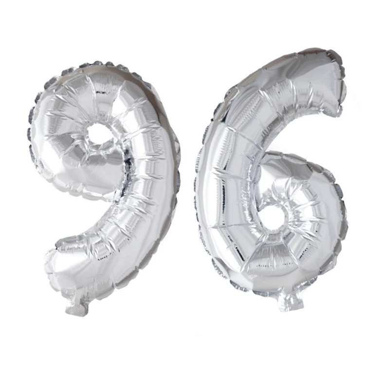 Folieballon 96 jaar zilver 41cm