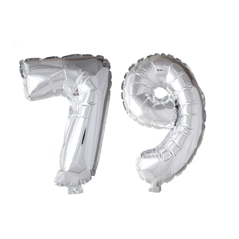 Folieballon 79 jaar zilver 86cm