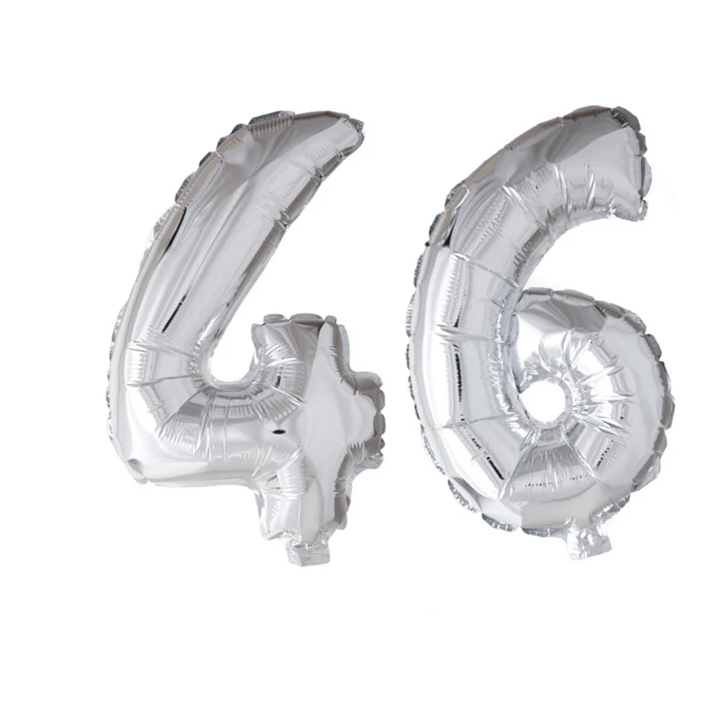 Folieballon 46 jaar zilver 41cm