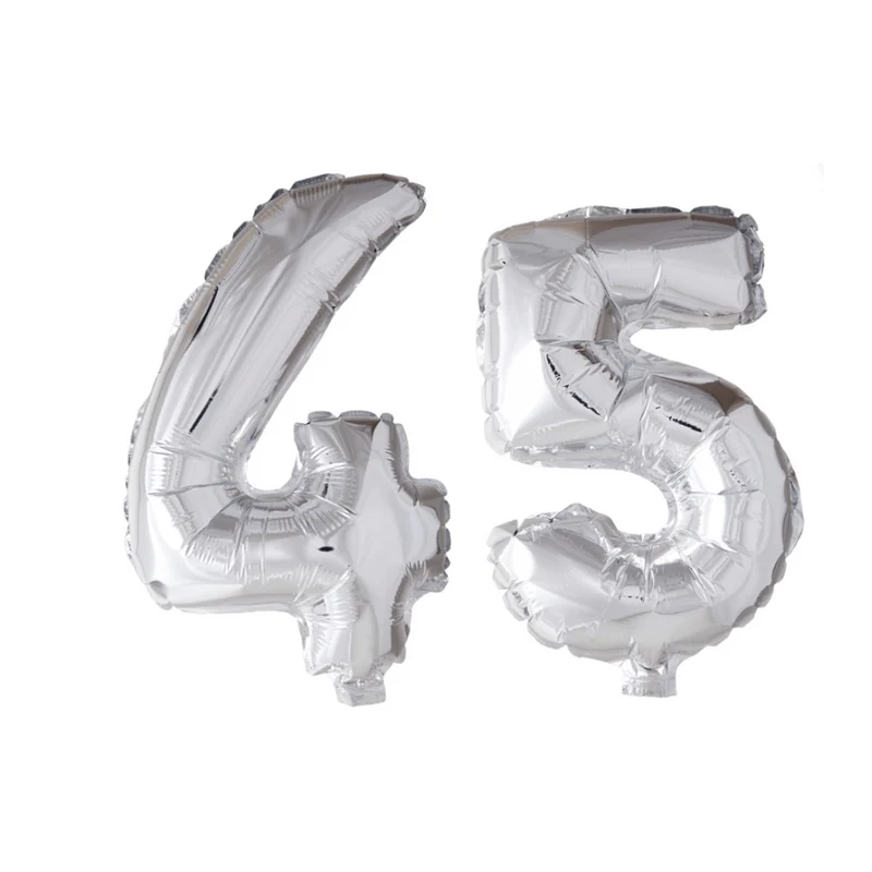 Folieballon 45 jaar zilver 41cm