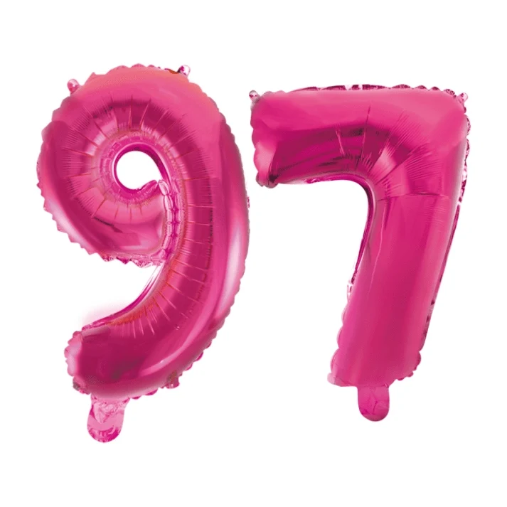 Folieballon 97 jaar roze 86cm