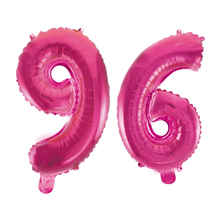 Folieballon 96 jaar roze 86cm
