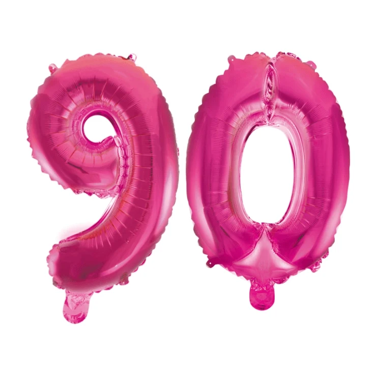 Folieballon 90 jaar roze 86cm
