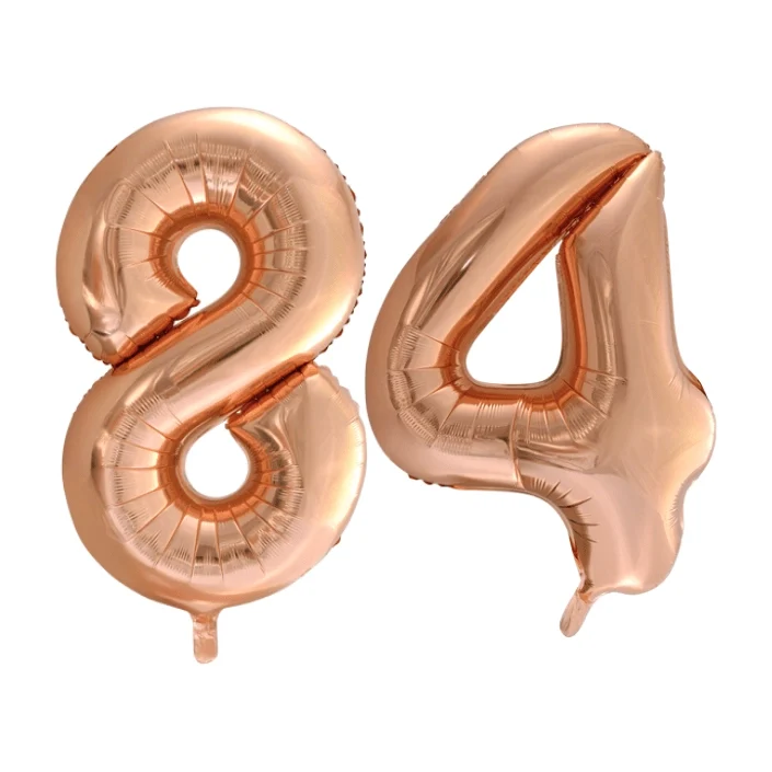 Folieballon 84 jaar Rosé Goud 86cm