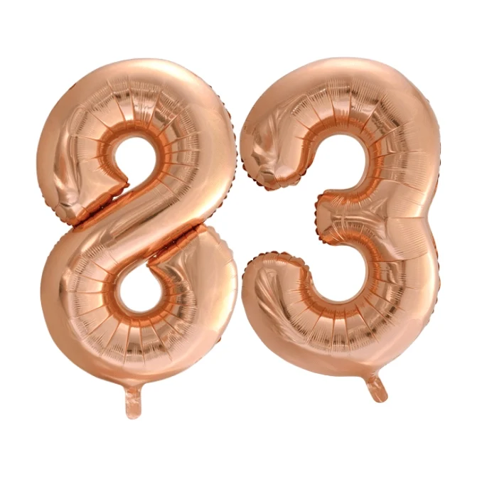 Folieballon 83 jaar Rosé Goud 86cm