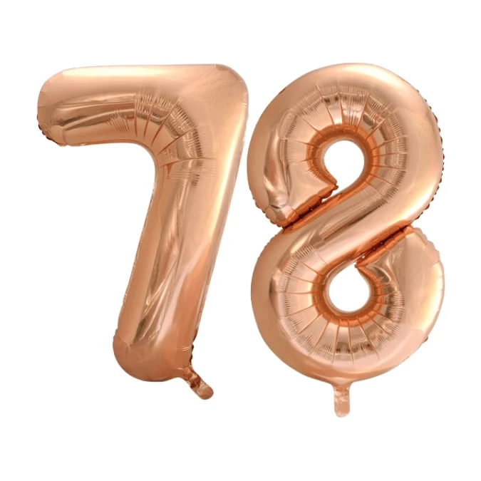 Folieballon 78 jaar Rosé Goud 86cm