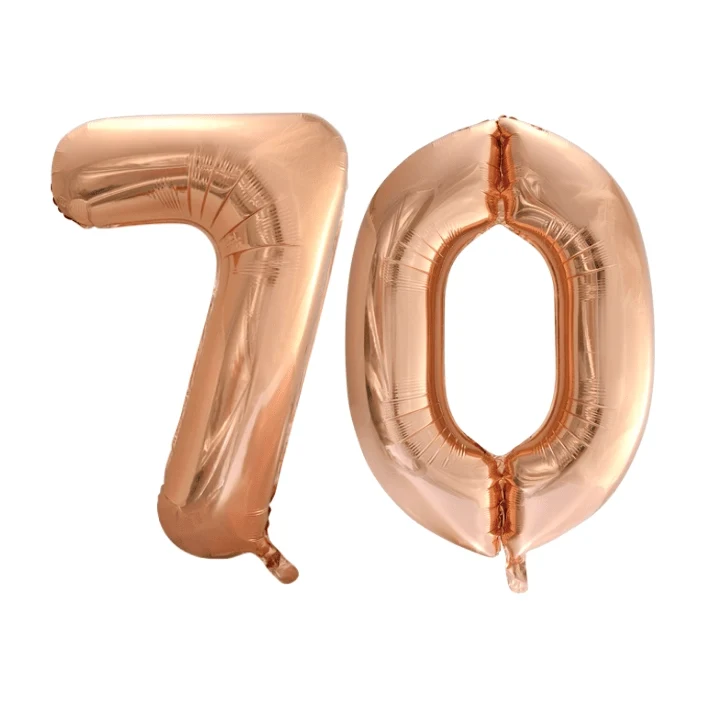 Folieballon 70 jaar Rosé Goud 86cm