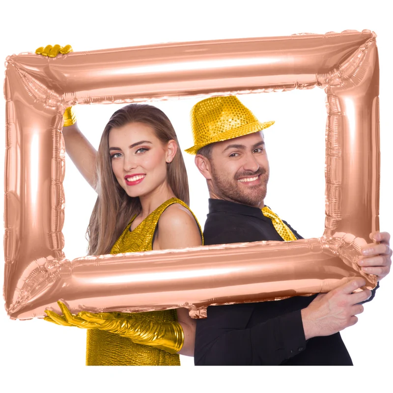 Folieballon Frame Rechthoek Rosé Gold 85x60cm