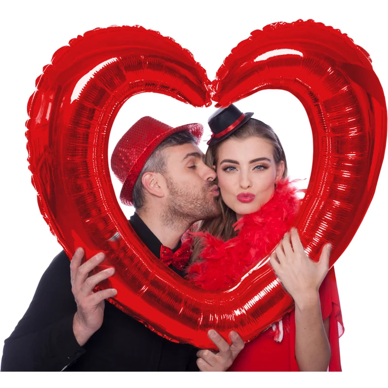 Folieballon Frame Hart Rood 80x70cm