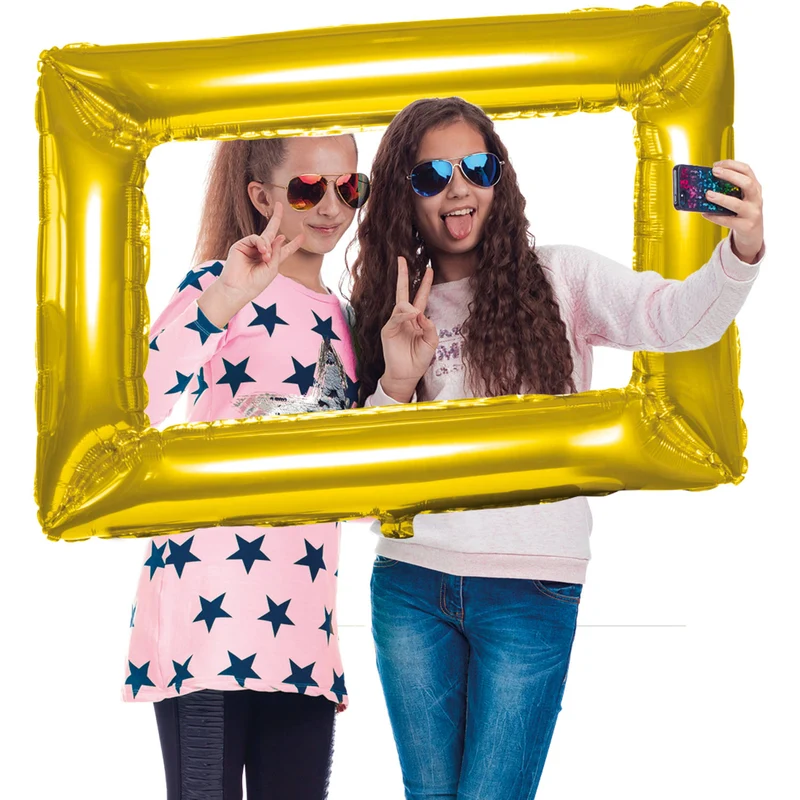 Folieballon Frame Rechthoek Goud 85x60cm
