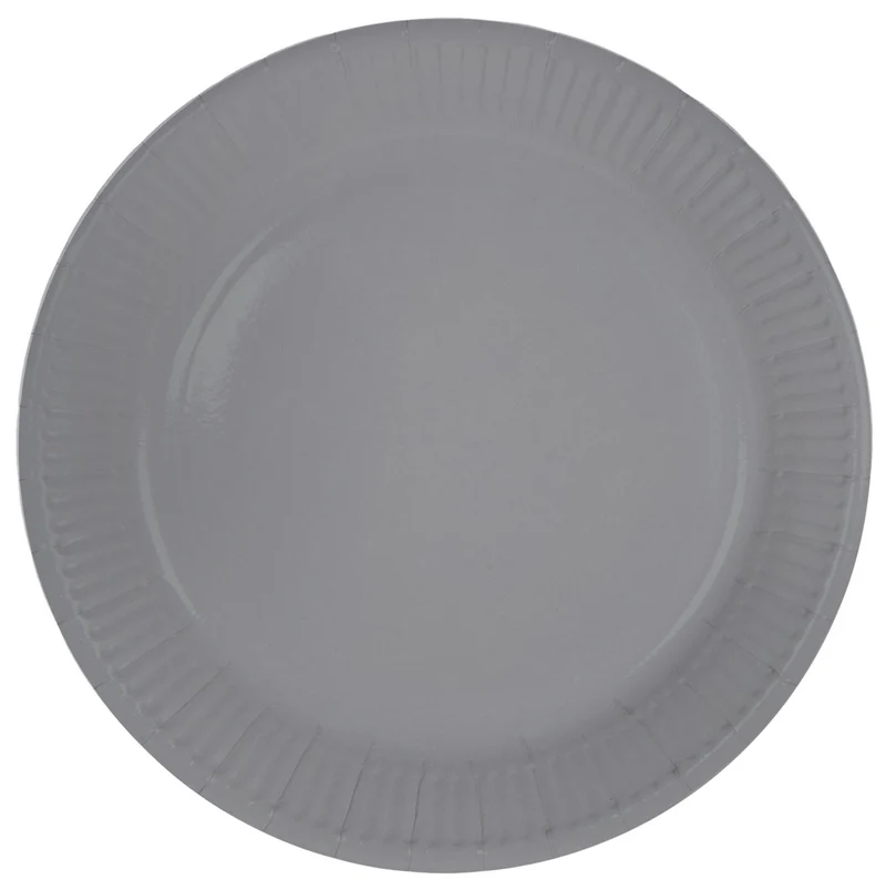 Papieren bordjes zilver 23cm - 8 stuks