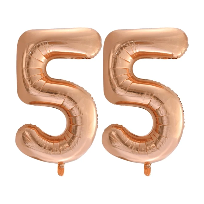 Folieballon 55 jaar Rosé Goud 86cm