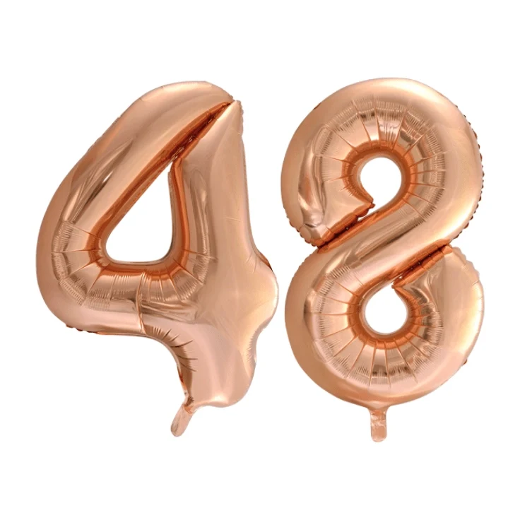 Folieballon 48 jaar Rosé Goud 86cm
