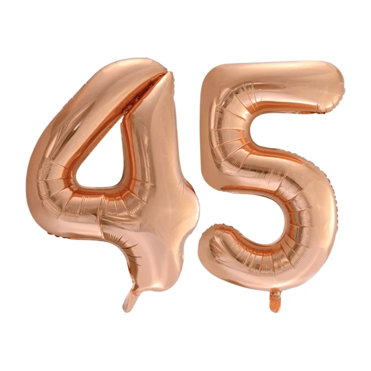 Folieballon 45 jaar Rosé Goud 86cm