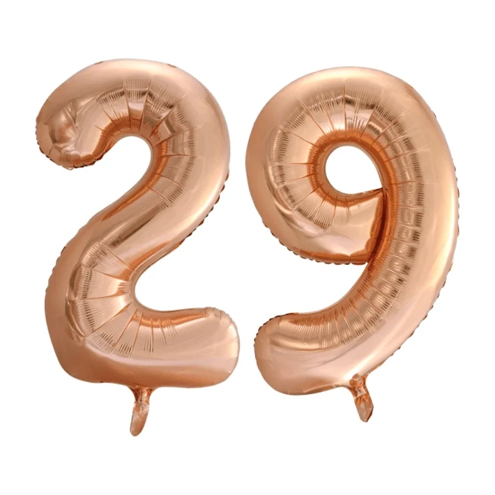 Folieballon 29 jaar Rosé Goud 86cm
