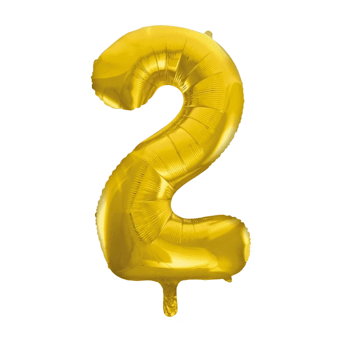 Folieballon 2 jaar Goud 41cm