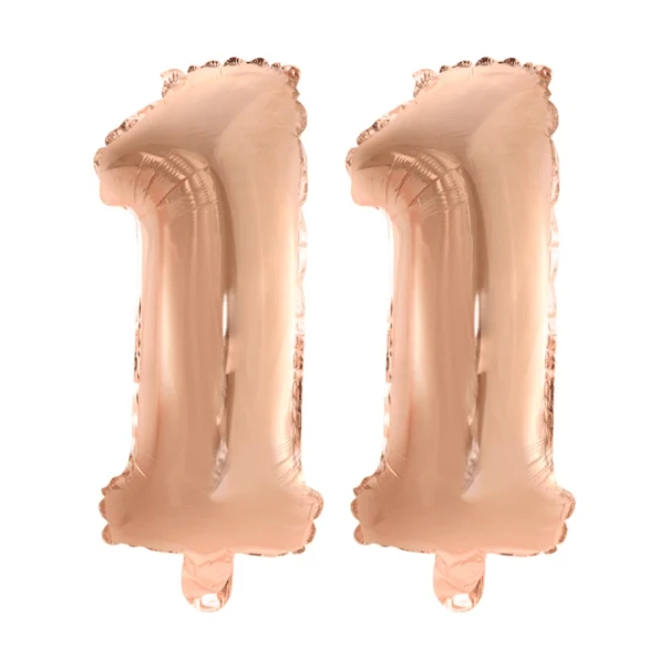 Folieballon 11 jaar Rosé Rosé Goud 41cm