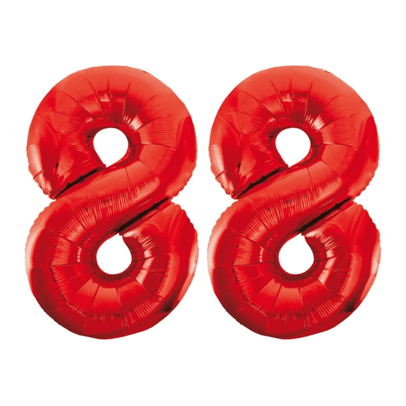 Folieballon 88 jaar rood 86cm