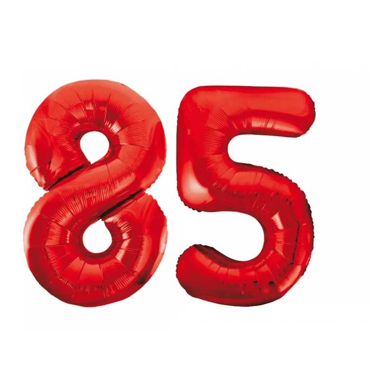 Folieballon 85 jaar rood 86cm