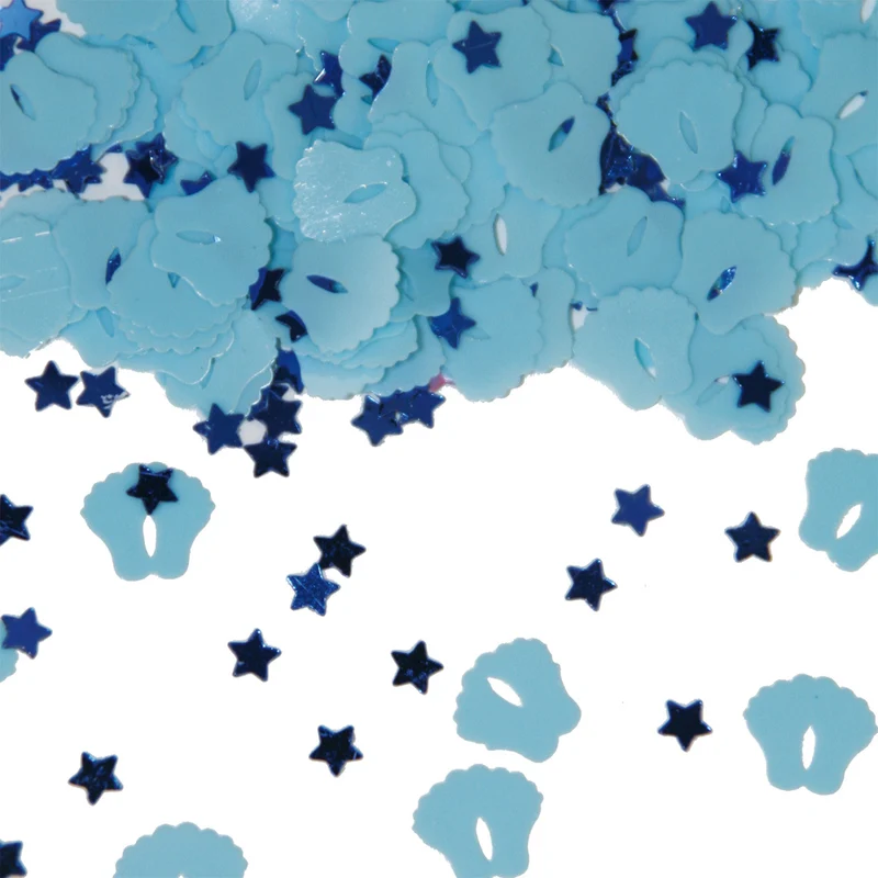 Tafel confetti voetjes blauw - roze