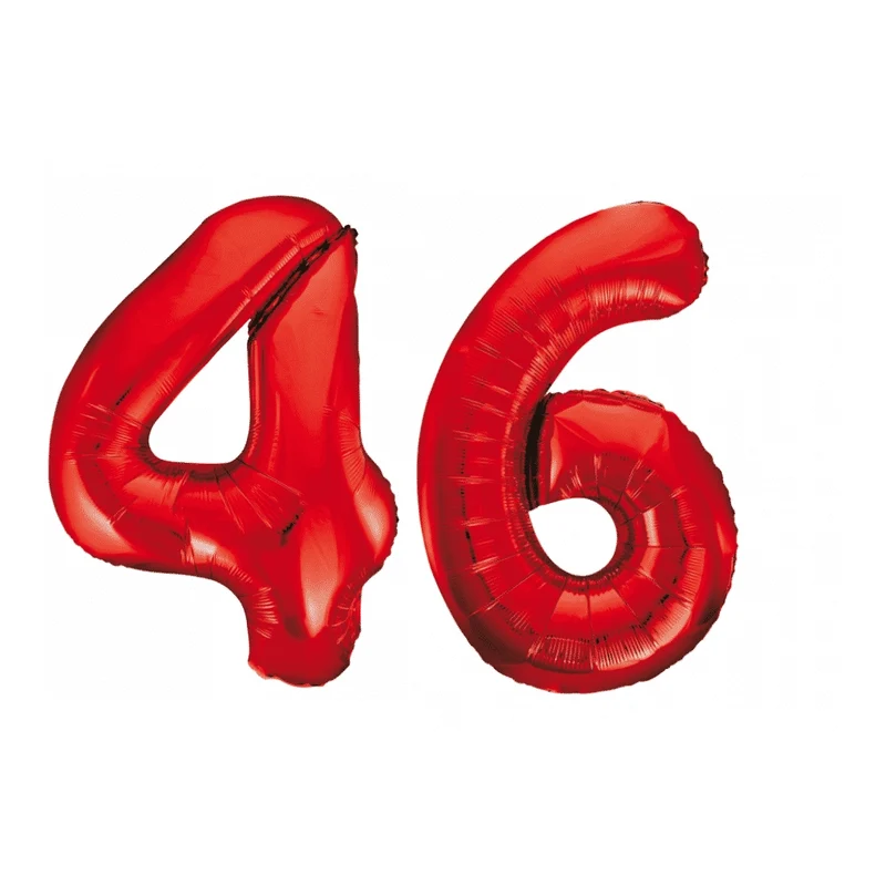 Folieballon 46 jaar rood 86cm