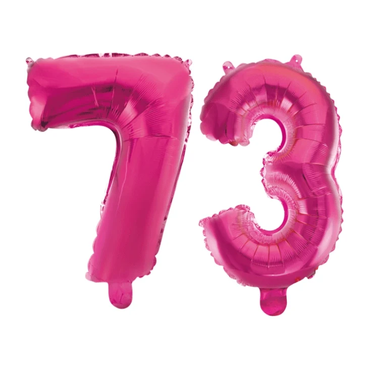Folieballon 73 jaar roze 86cm