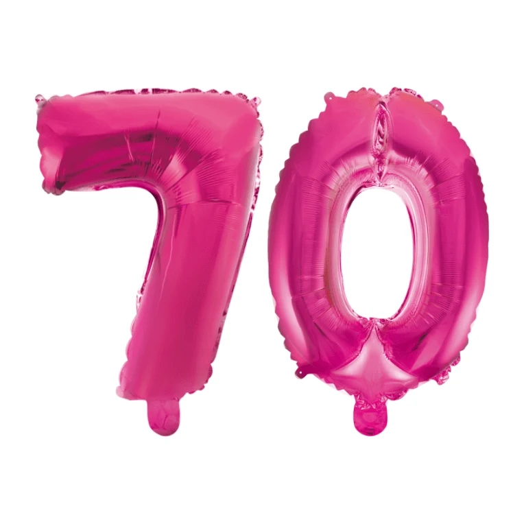 Folieballon 70 jaar roze 86cm