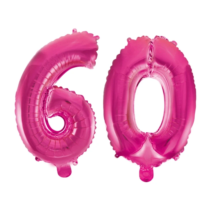 Folieballon 60 jaar roze 86cm