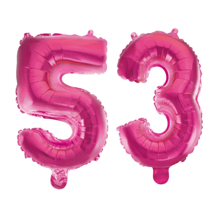 Folieballon 53 jaar roze 86cm