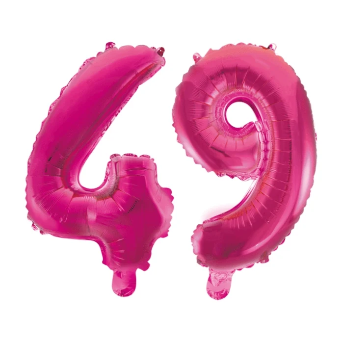 Folieballon 49 jaar roze 86cm