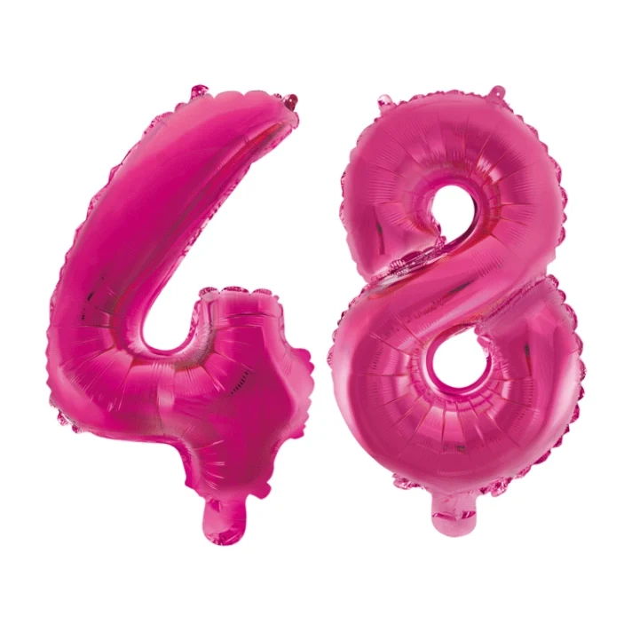 Folieballon 48 jaar roze 86cm