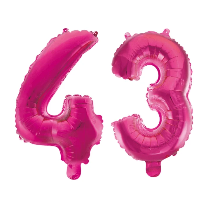 Folieballon 43 jaar roze 41cm