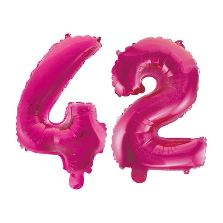 Folieballon 42 jaar roze 86cm