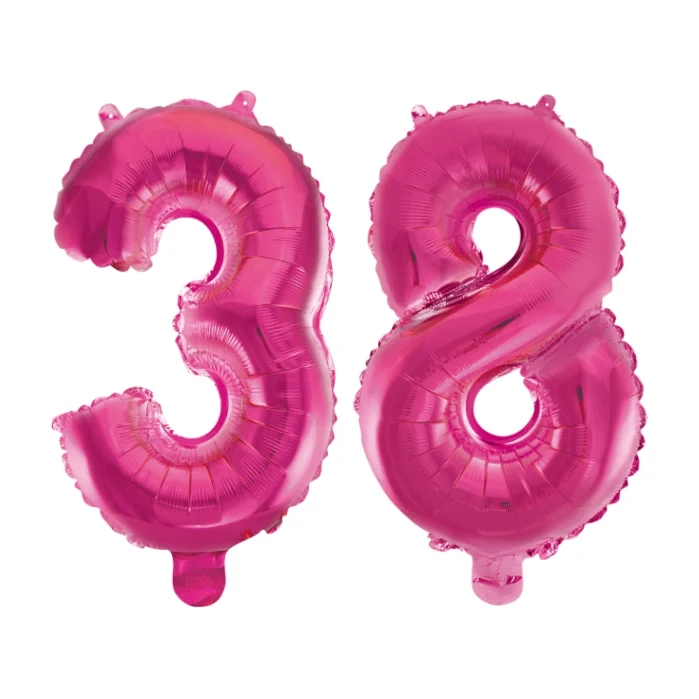 Folieballon 38 jaar roze 86cm