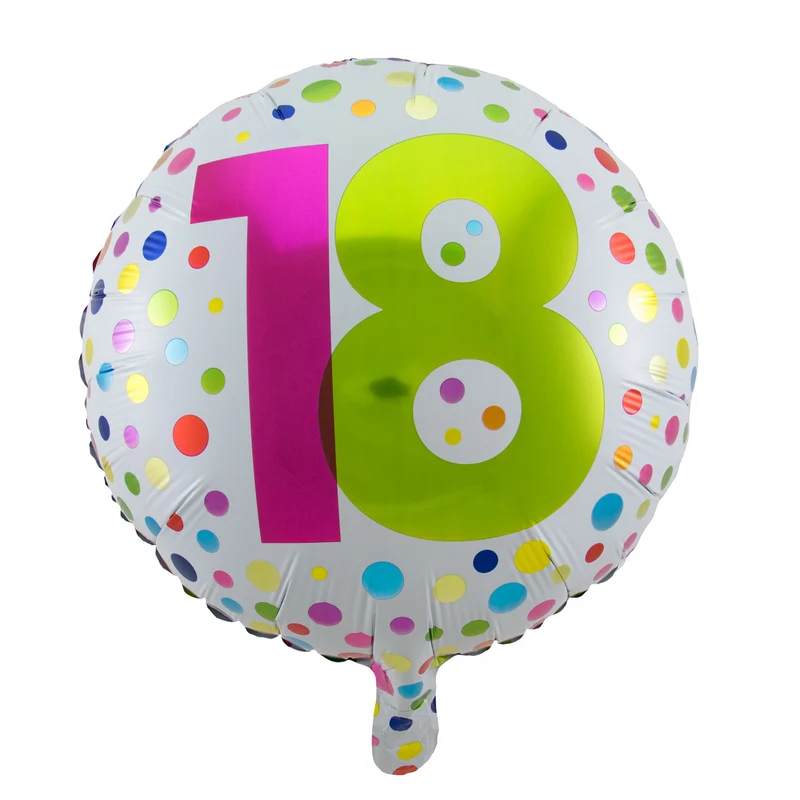 Folieballon Rainbow Dots 18