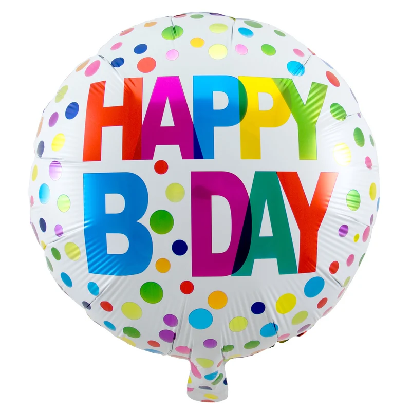 Folieballon Rainbow Dots Happy Bday