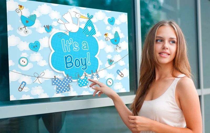 Raamvlag It's a boy - girl 60x90 cm