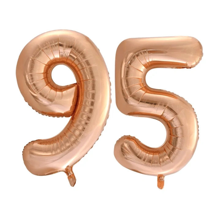 Folieballon 95 jaar Rosé Goud 86cm