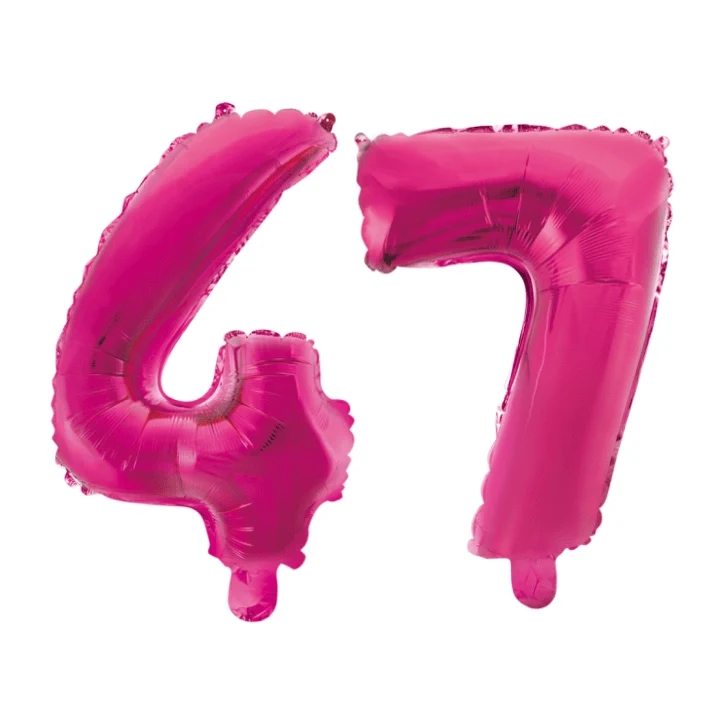 Folieballon 47 jaar roze 86cm