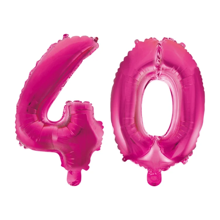 Folieballon 40 jaar roze 86cm