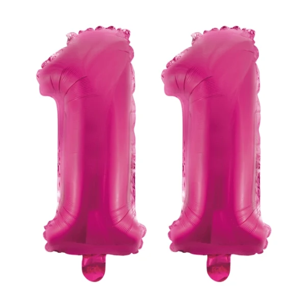 Folieballon 11 jaar roze 41cm