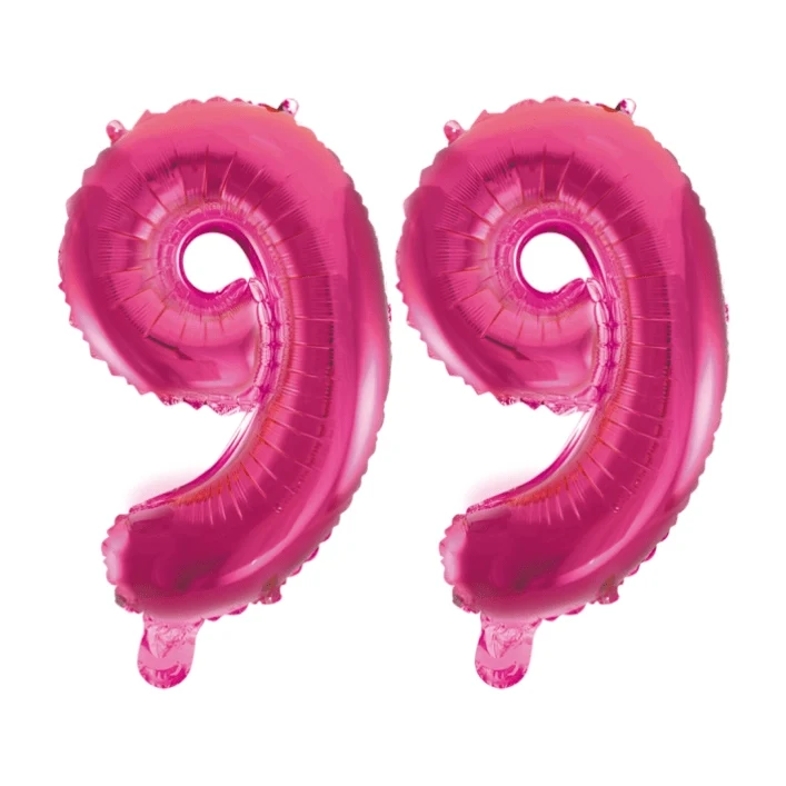 Folieballon 99 jaar roze 41cm