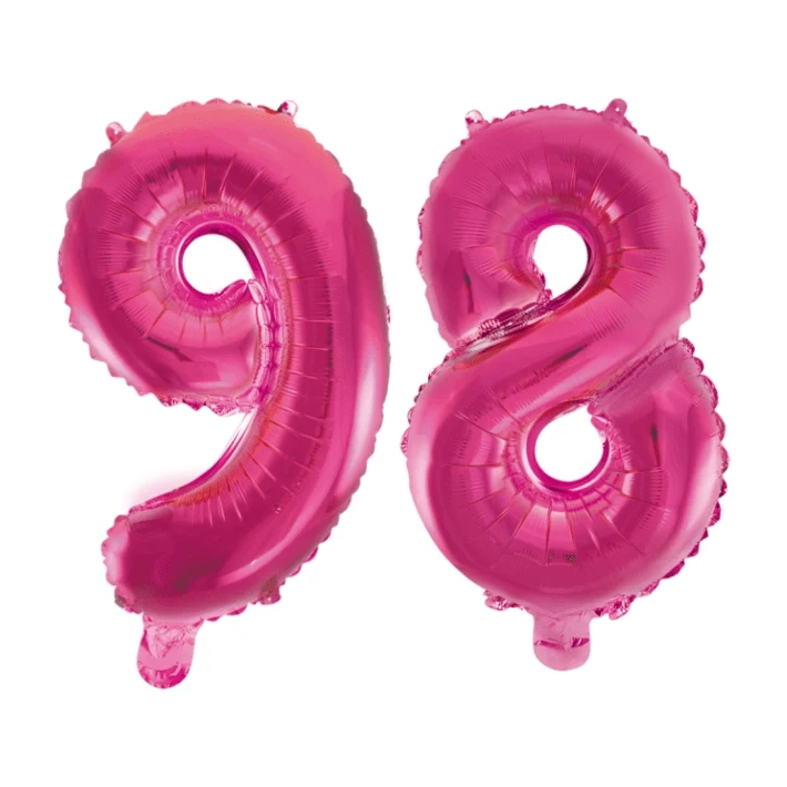 Folieballon 98 jaar roze 86cm