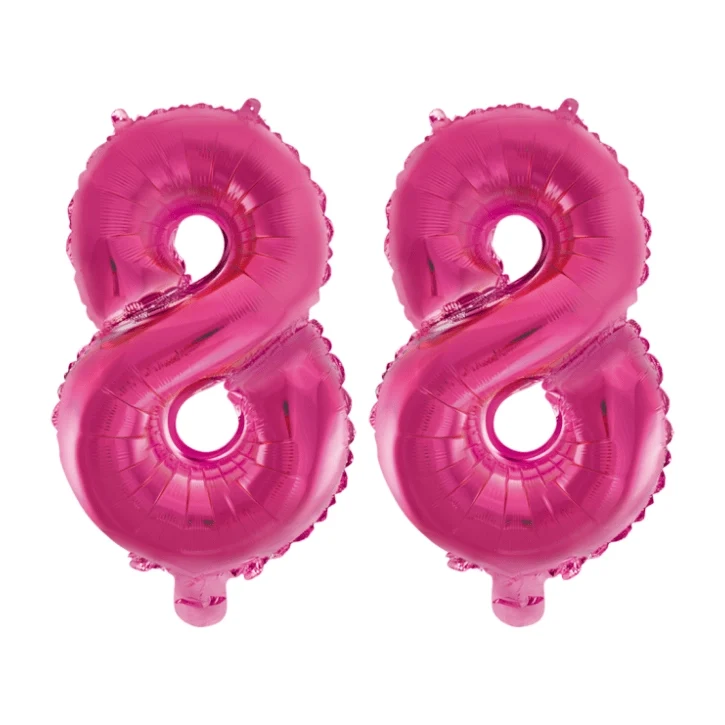 Folieballon 88 jaar roze 41cm