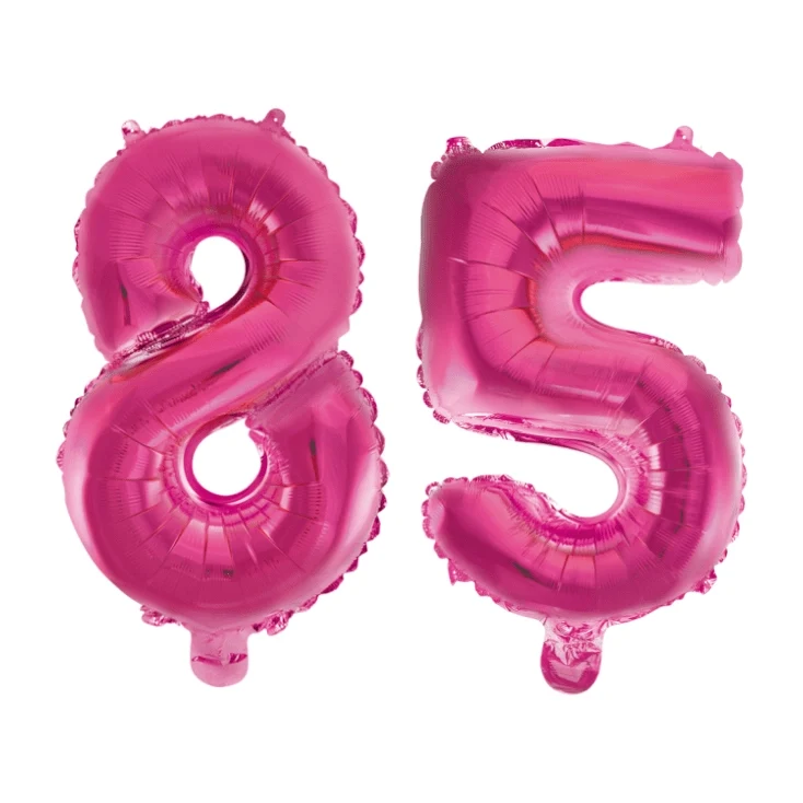 Folieballon 85 jaar roze 41cm