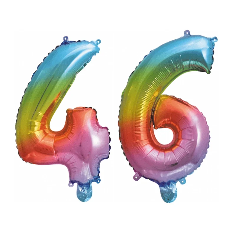 Folieballon 46 jaar Regenboog 86cm