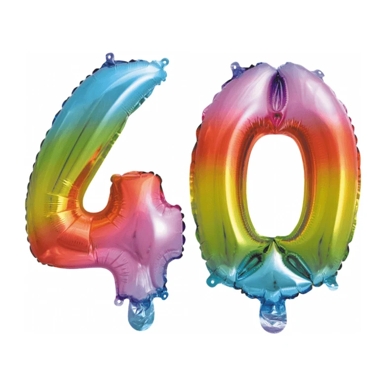 Folieballon 40 jaar Regenboog 41cm