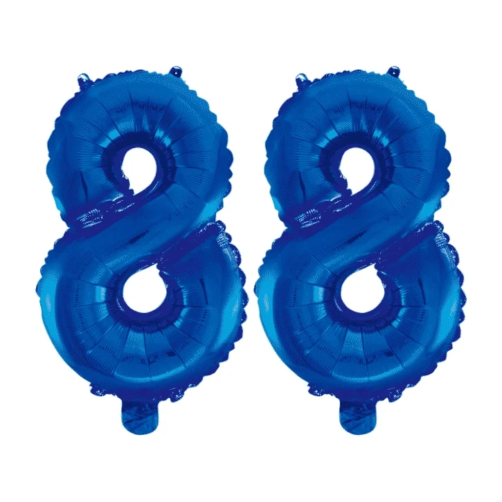 Folieballon 88 jaar blauw 41cm