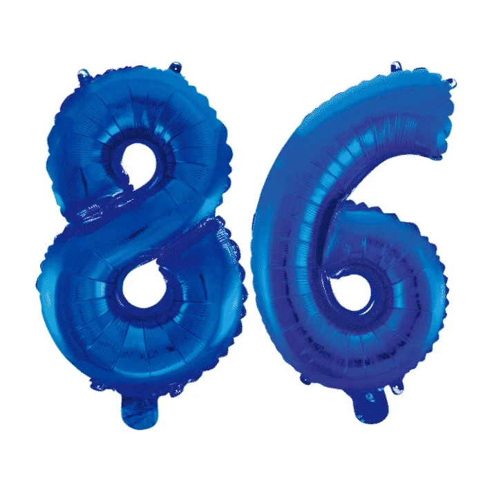 Folieballon 86 jaar blauw 41cm